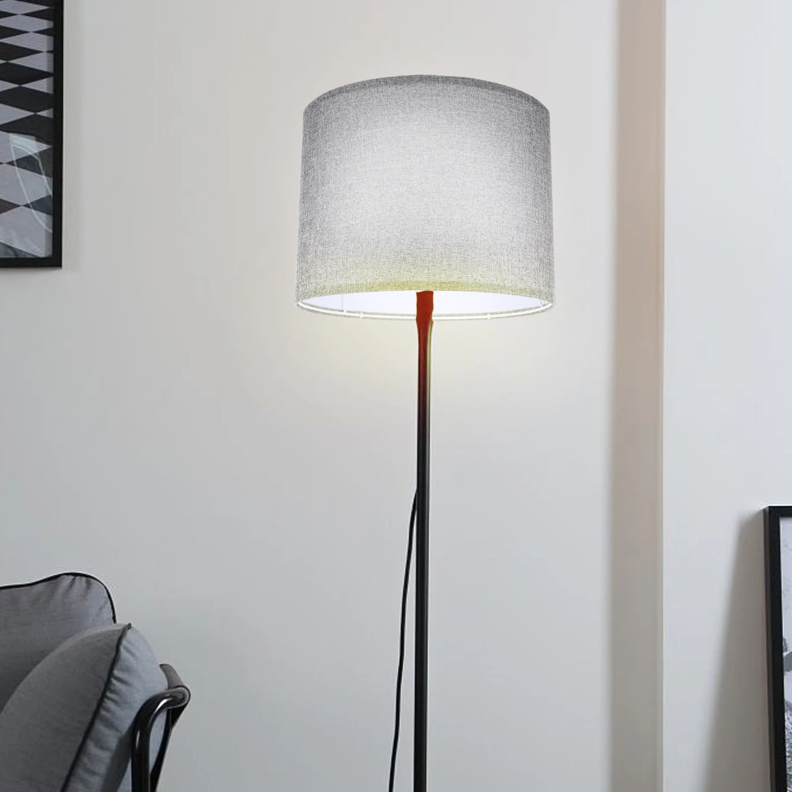 

Medium Drum Lamp Shade Natural Linen Hand Crafted Lampshade Clip On Light Cover Lamp Shade Replacement Table Lamp Floor