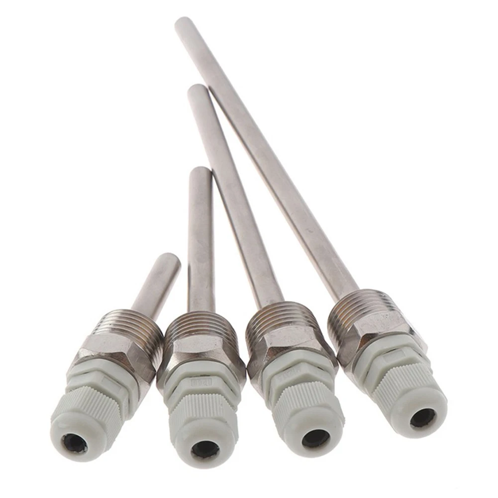 1PC Thermowell 30-200 MM Thermowell 304 Stainless Steel 1/2 BSP G Thread 1/2 DN15 For Temperature Sensor