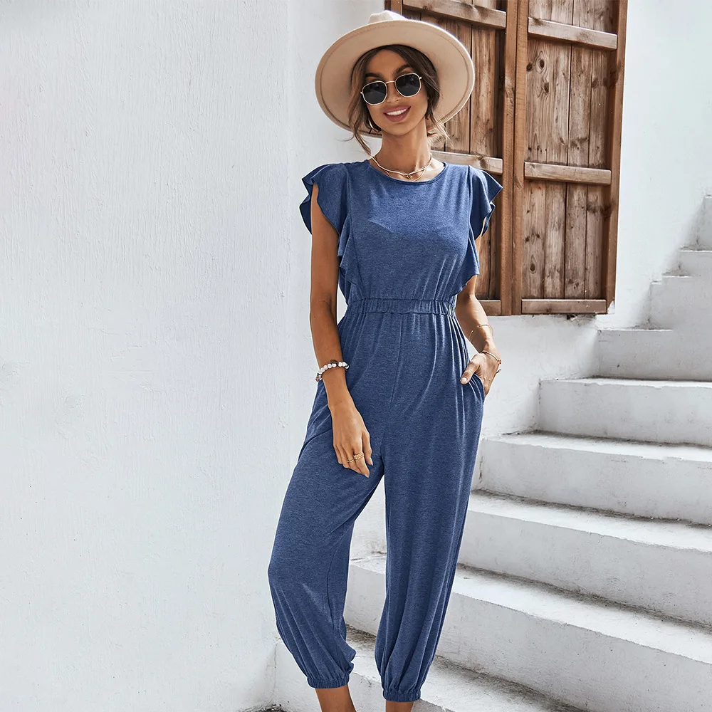 

TEELYNN Vintage Knitted Long Pants Jumpsuits for Women Casual Sleeveless Overalls Lady Bodycon Rompers Loose Summer Jumpsuits