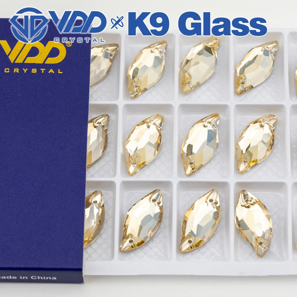 VDD Blatt Mehrere Farben Top Qualität K9 Glas Nähen Auf Strass Kristall FlatBack Nähen Steine Für DIY Kleidung Zubehör – Detail 7