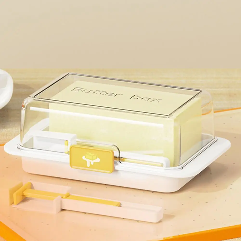 1Pc Butter Keeper Box Food Grade Butter Cutter Dish with Airtight Lid Storage Box with Cutting Spoon for Fridge Storage