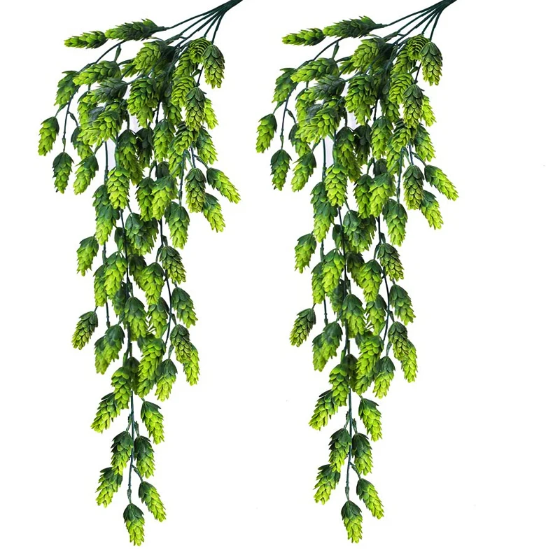 

80cm Artificial Hops Flower Vine Garland Plant Fake Hanging Vine Hops Faux Hops Artificial Hanging Plants for Home Garden Decor