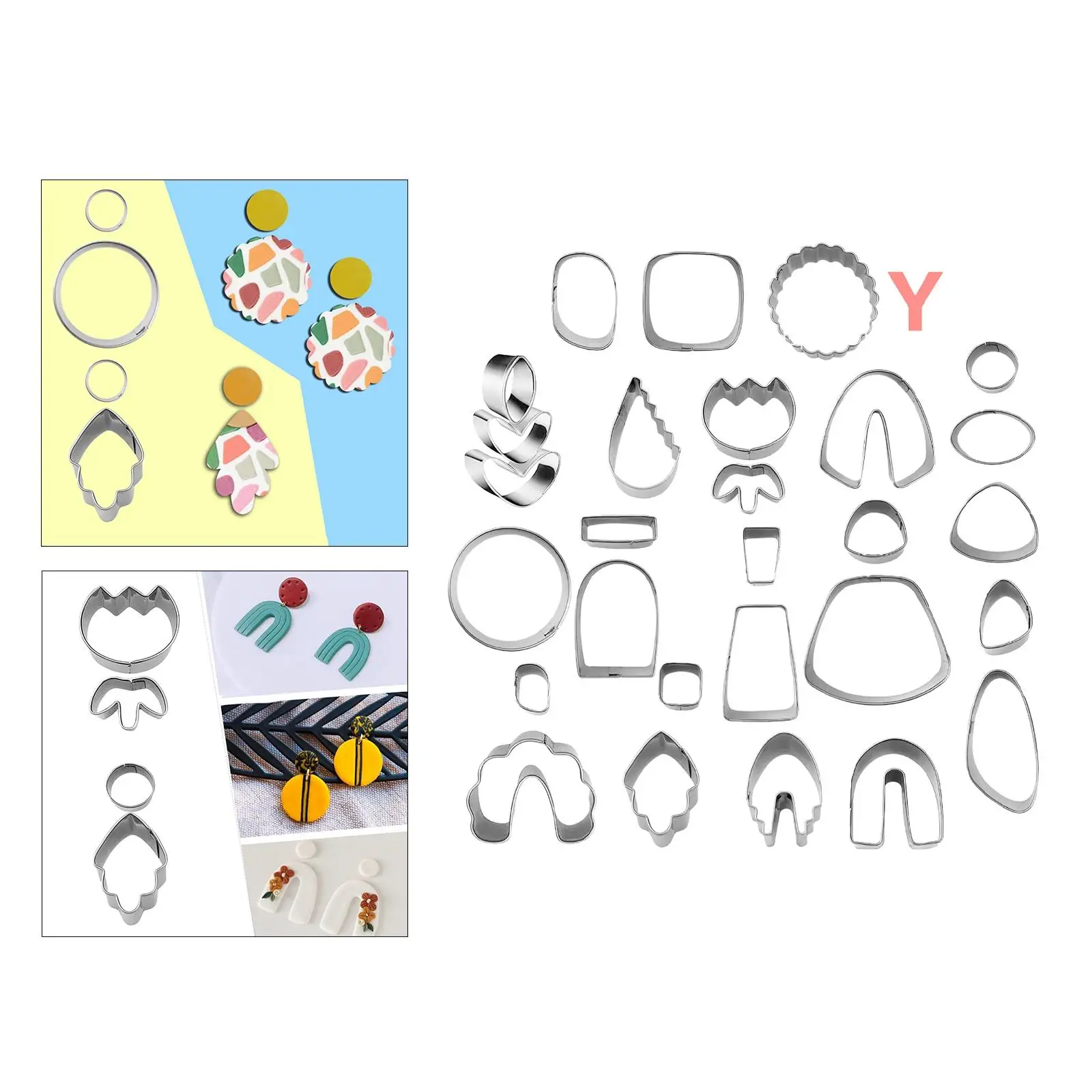 주얼리 제작용 DIY 스테인레스 스틸 모양 커터, 클레이 커터 28 개