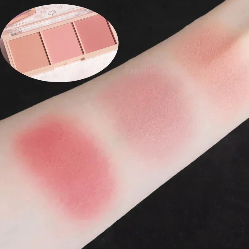3 Colors/set Blush Plate Peach Pallete Ace Mineral Pigment Cheek Blusher Powder Makeup Professional Contour Shadow Pink Blush 4