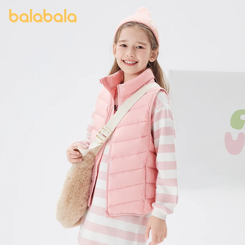 Balabala Toddler Unisex Boy Girl Down Vest Vest Winter Parent-Child Lightweight Solid Color