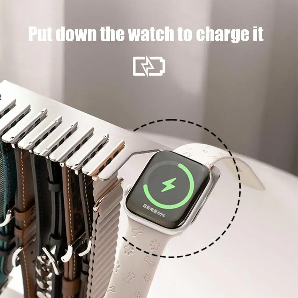 

IWatch ремешок с подставкой для зарядки Настольная док-станция из нержавеющей стали с ремешком держатель для хранения Подставка для зарядного устройства для Apple watch Band Holde G2O3
