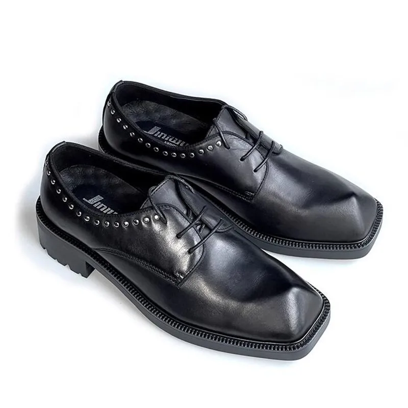 

Mans Fashion Dress Shoe Genuine Leather Male Outdoor Shoe Square Toe Men Formal Designer Loafers