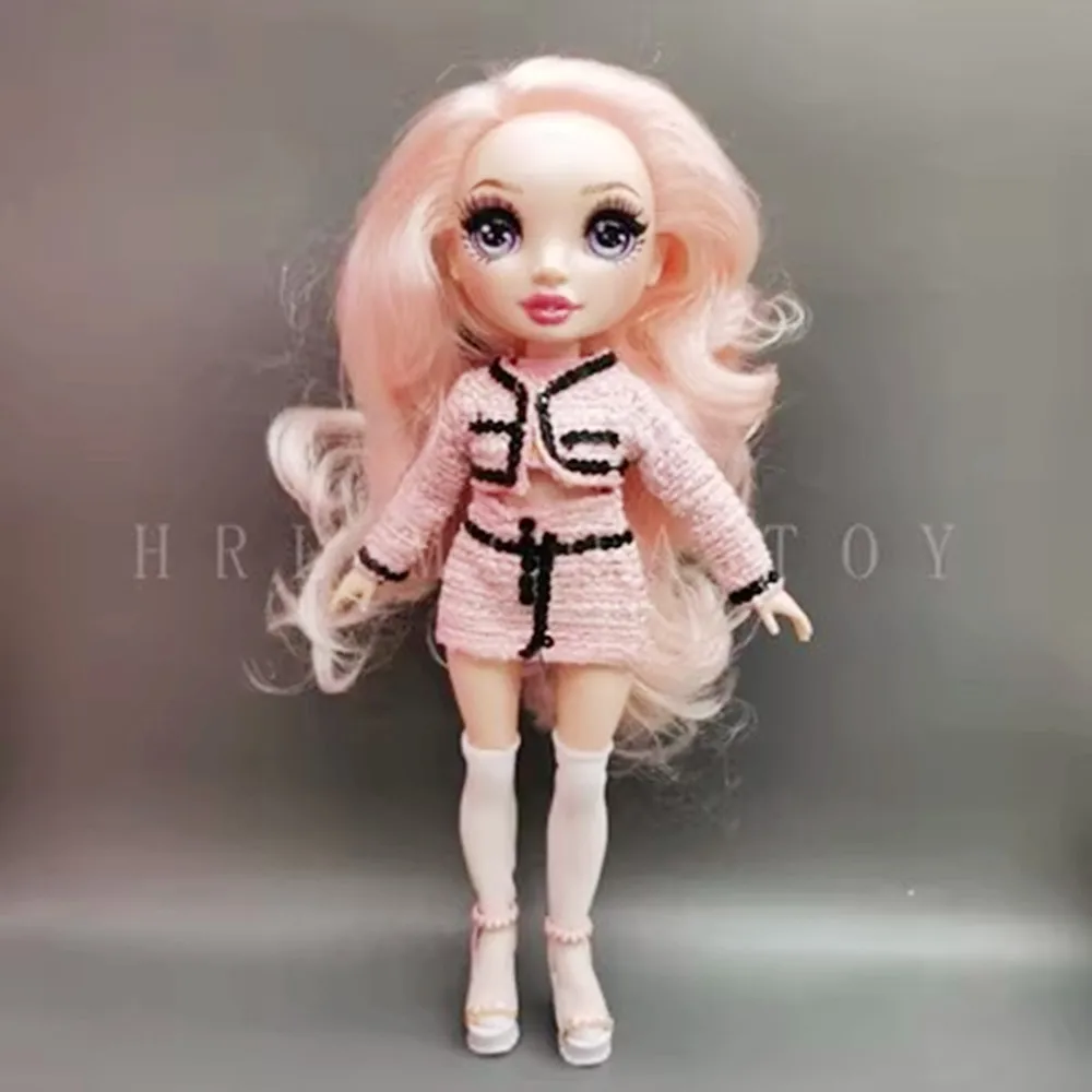 Originale Lol Doll Surprise Omg Rainbow Girl Blue 3D Eyes Pink Hair Short Skirt Set 11 Joint Big Sister High School Girl Doll