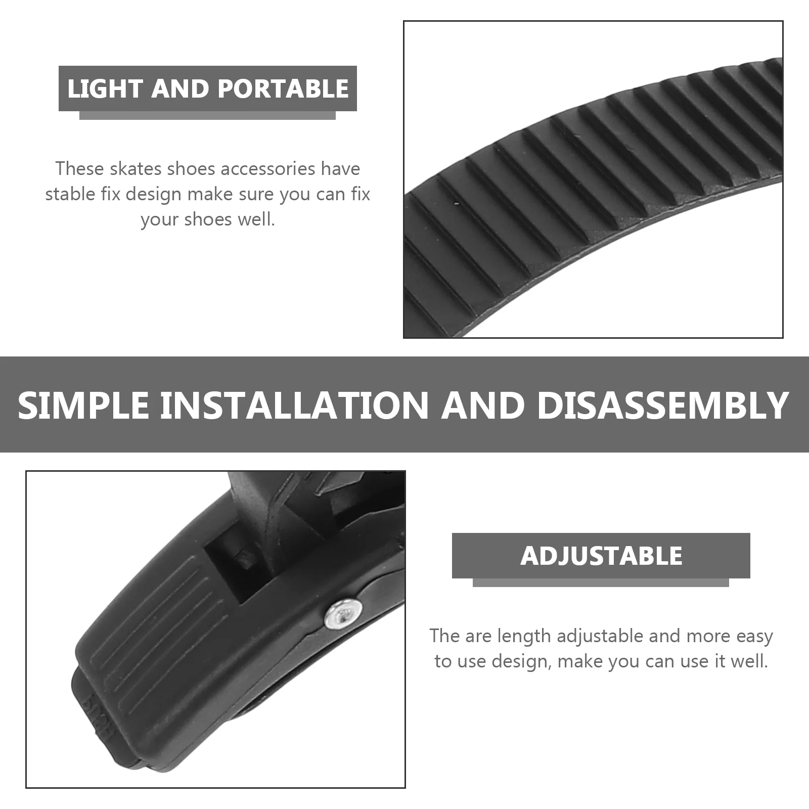 Skate Buckle Versatile Skates Belt Strap Roller Accessory Plastic Replacement 2 Sets