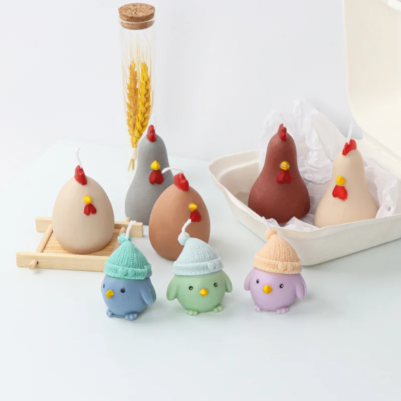 3D Cartoon Cock Silicone Candle Mold Cute Animal Soap Resin Plaster Making Set Chocolate Cake Jelly Ice Mould Home Decor Gifts