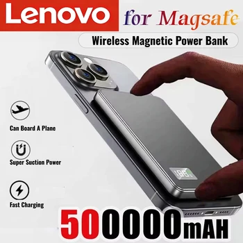 Lenovo 500000mAh Wireless Magnetic Power Bank PD22.5W Super Fast Charging External Battery for Magsafe For iPhone Huawei Samsung 1