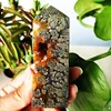 Natural Agate Crystal Tower Stone Wand Point  Room Decoration Agate and Pyrite Mineral Symbiont Ornaments Reiki Healing Crystals 6
