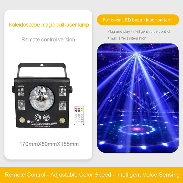 Family KTV Atmosphere Light Voice Control Colorful Magic Ball Light Ballroom Rotating Beam Light Bar Flash Light Stage Lighting