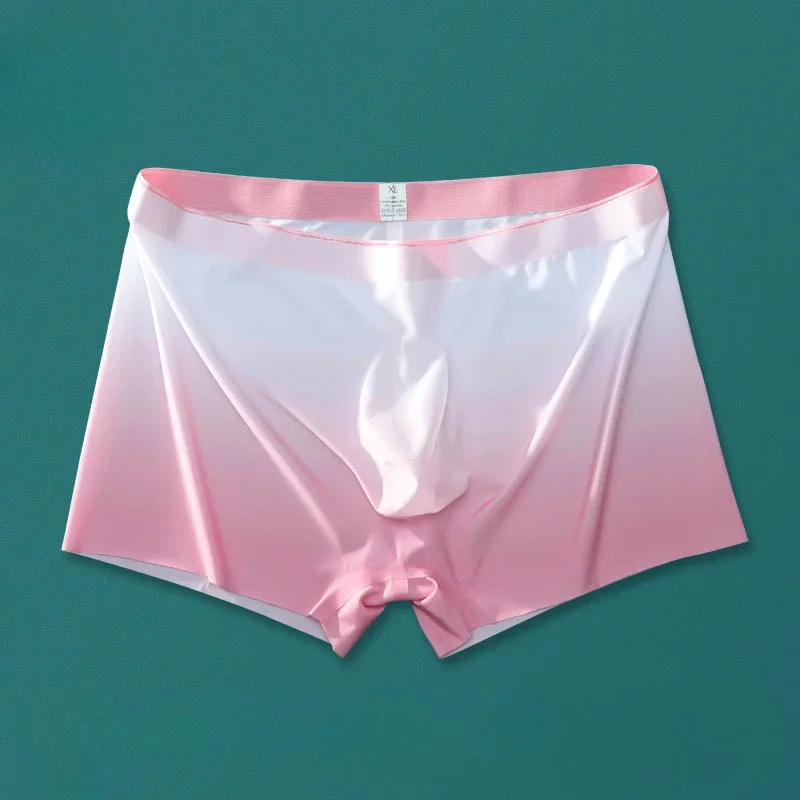 Boxers Hombre Traceless Gradient 3d Crotch Boxer Underwear Plus Size Convex Pouch Trunks Ultrathin Translucent Underpants