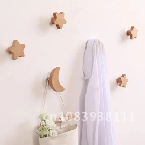 

1Pc Hook Star Moon Clothes Storage Hanger Rack Self Adhesive Wall Mounted Coat Hook Kid Children Room Decoration