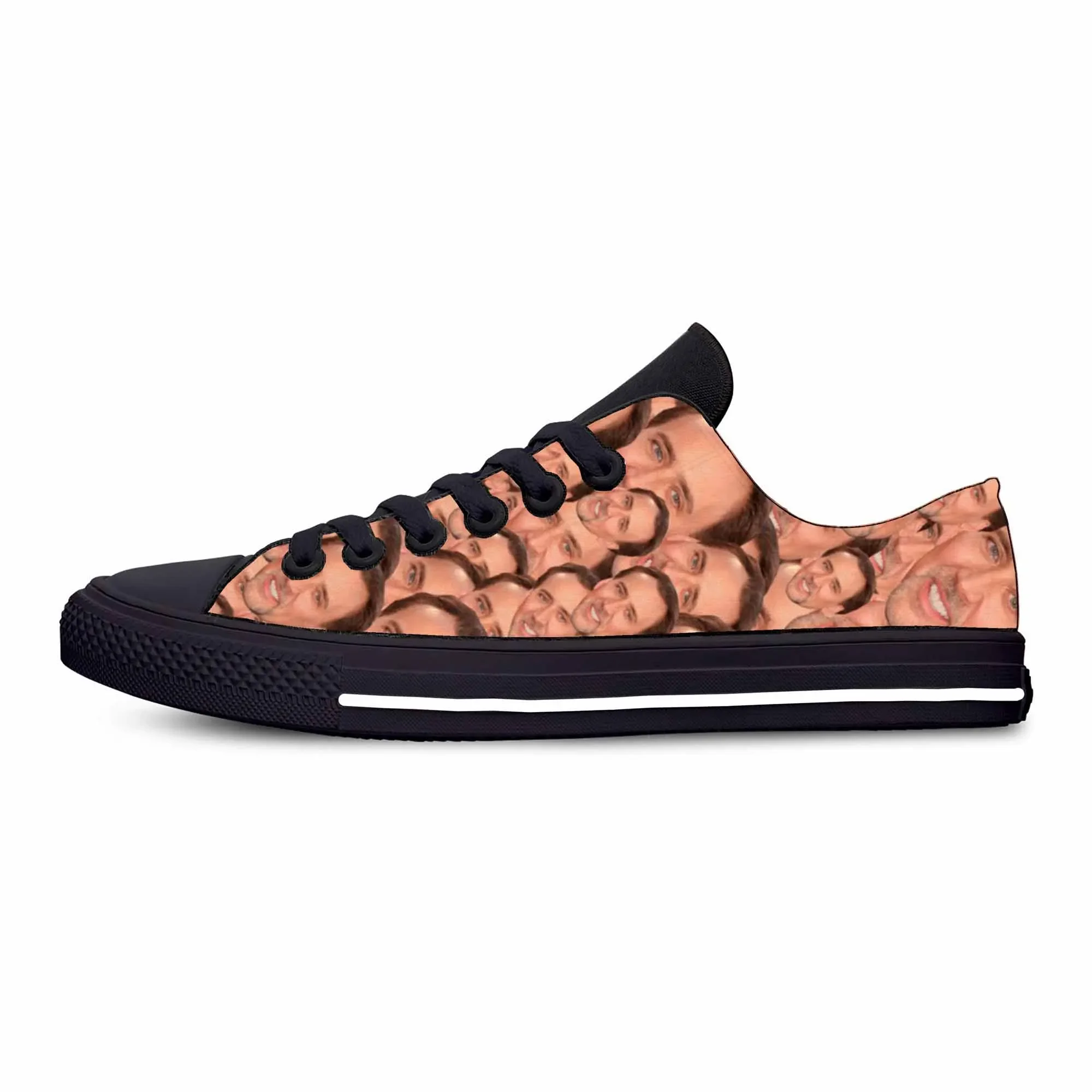 Hot Summer Cool Anime Cartoon Manga Nicolas Cage Funny Fashion Casual Cloth Shoes Men Women Sneakers High Help Board Shoes