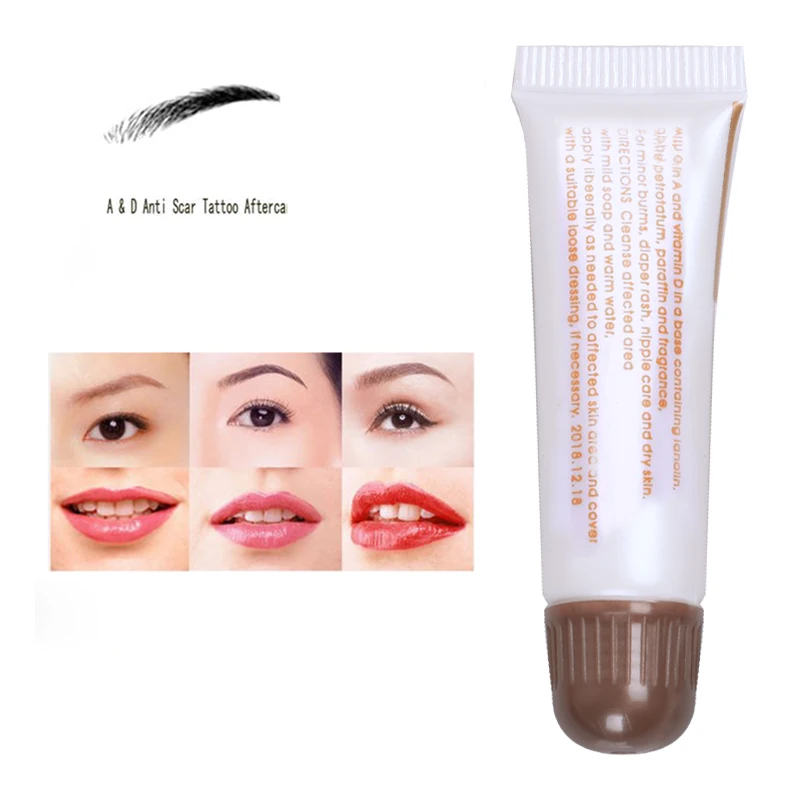 100pcs Vitamin A D Tattoo Aftercare Cream Gel Healing Skin Anti-Scar Preserve Color PMU Care Tattoo Accessories Brown 3