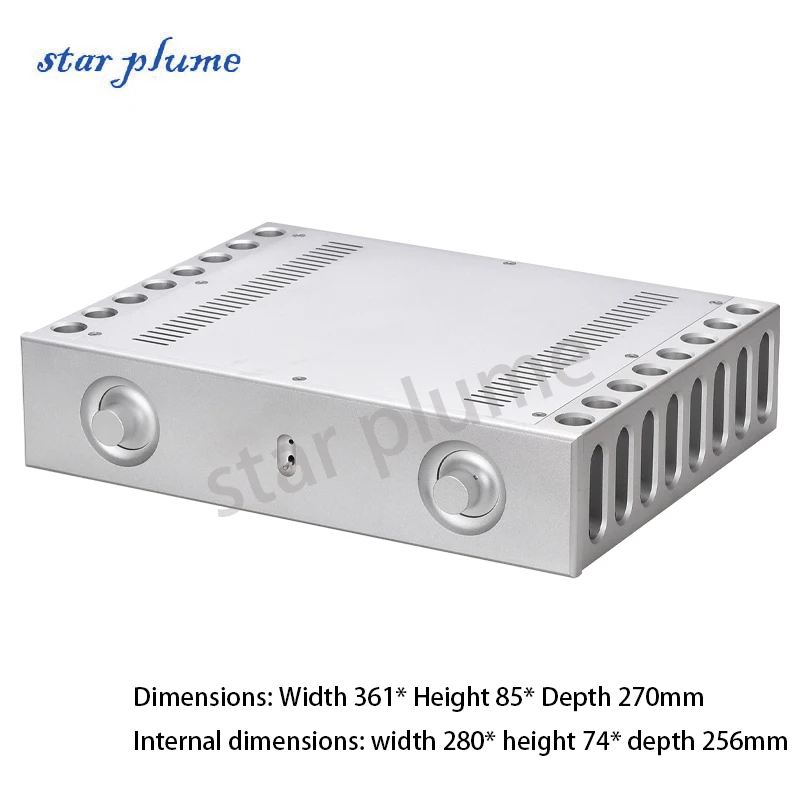 (361*85*270mm) All Aluminum Power Amplifier Case CNC Fine Processing Heat Dissipation Case Post Amplifier Chassis Shell DIY Box