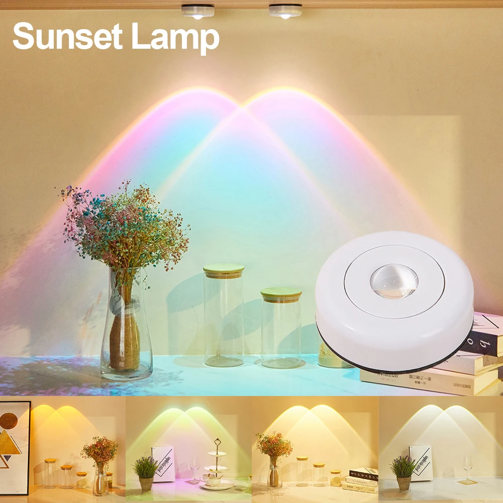 Wireless Sunset Lamp Night Light Projector Deoration Home Wall Lamp Led