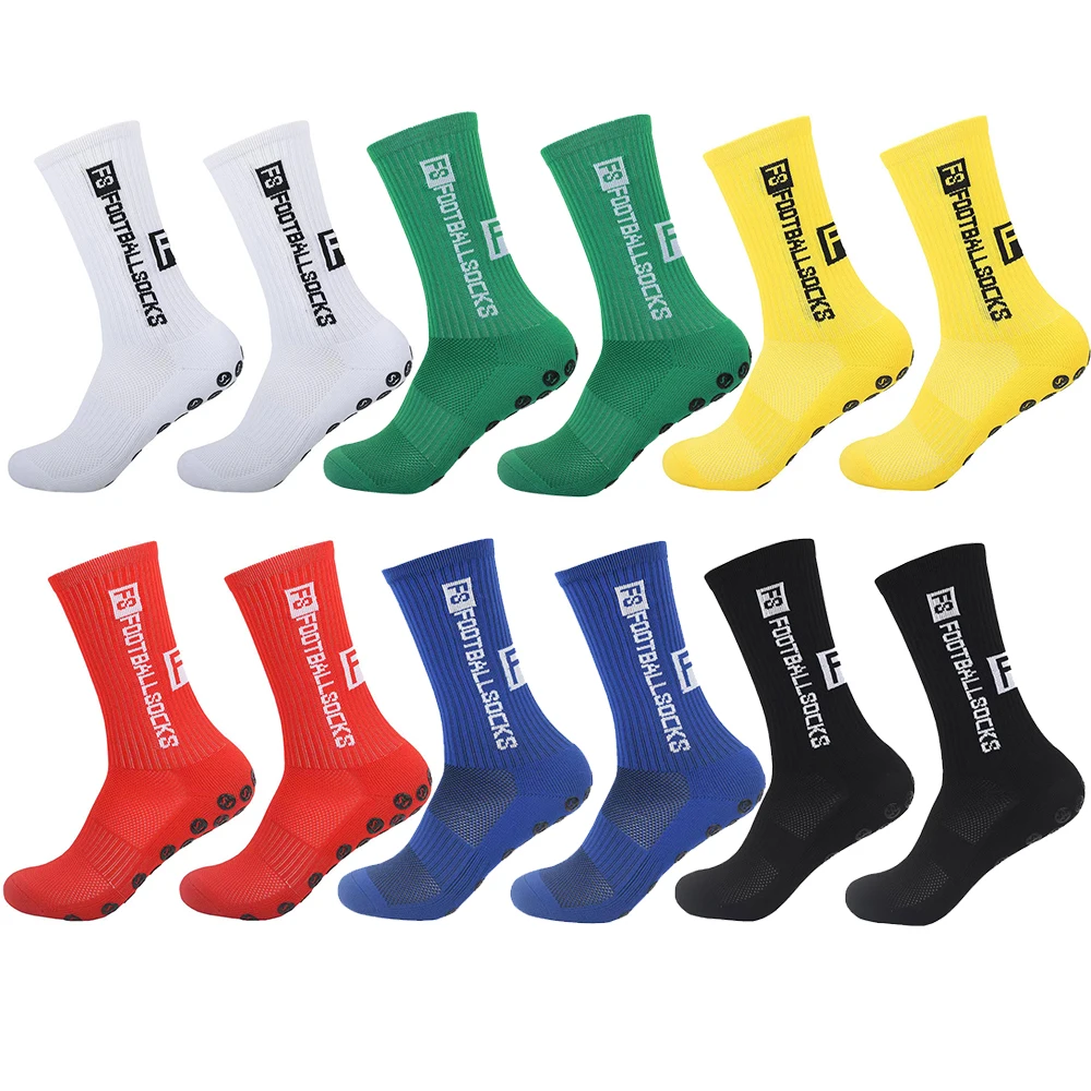 

A pair of FS adhesive anti slip football socks for men's mid length socks