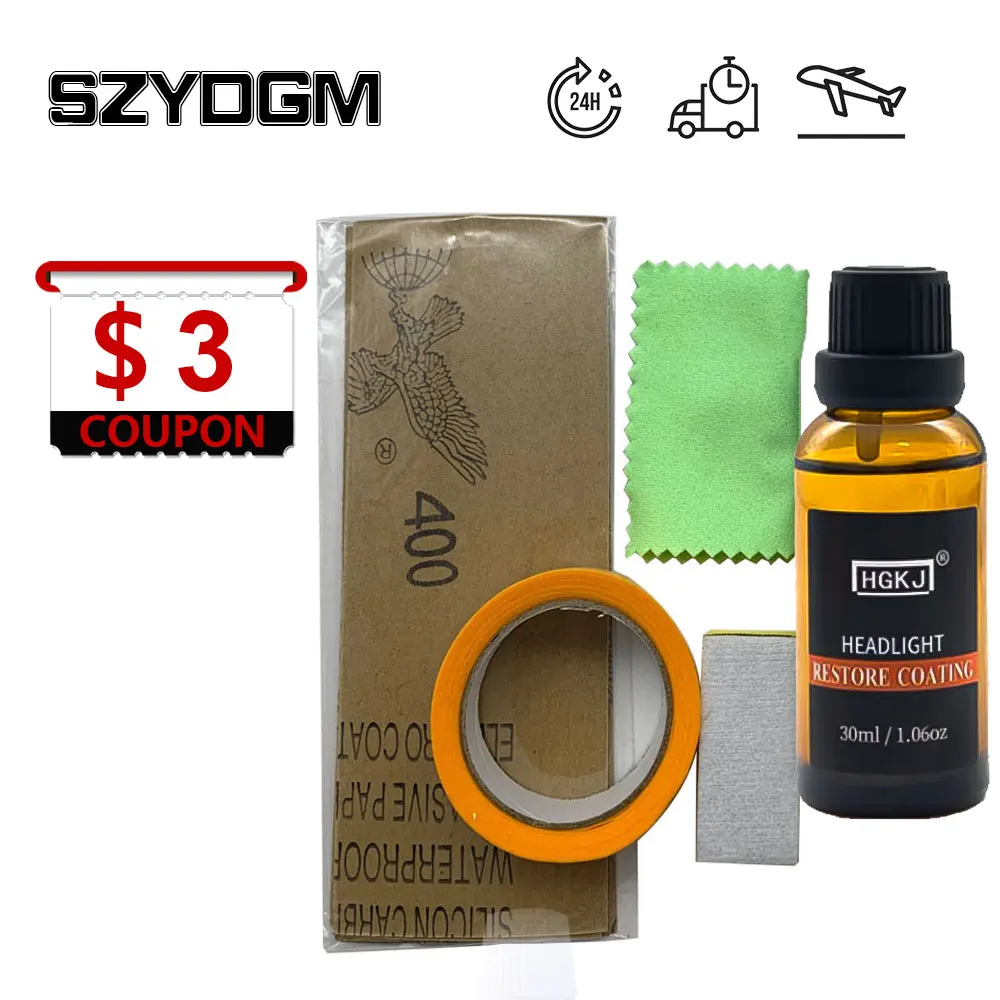 HGKJ DIY Headlight Restoration Polishing Kits Headlamp Clean Paste Systems Car Care Wash Head Lamps Brightener Refurbish Repair