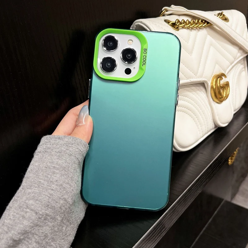 Luxus matte Aurora Laser Handy hülle für iPhone 15 14 plus 13 Mini 12 11 Pro Max stoß feste durchscheinende Schutz Stoßstangen abdeckung – Detail 5
