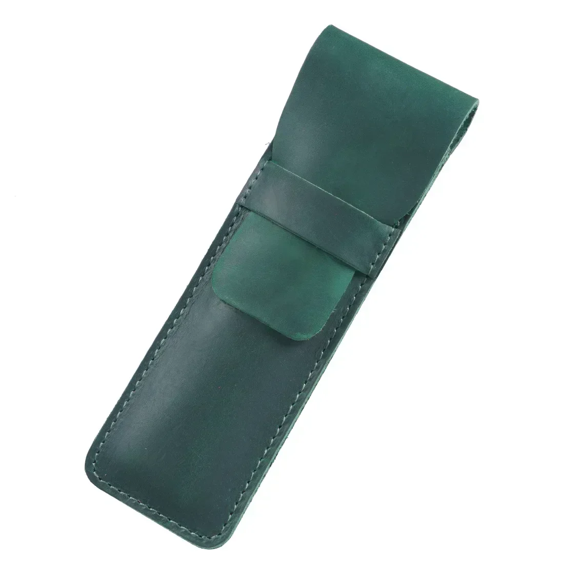 Vintage-Style Handmade Genuine Leather Pencil Bag - Cowhide Fountain Pen Case Holder
