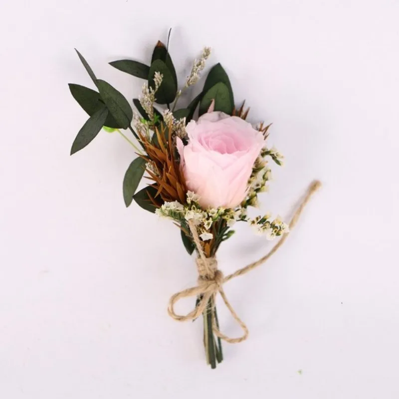 

Rose Small Floral Wedding Gypsophila Dried Flowers&Leaves Mini Bridesmaid Bouquets Table Card Photo Props DIY Craft Home Decorat