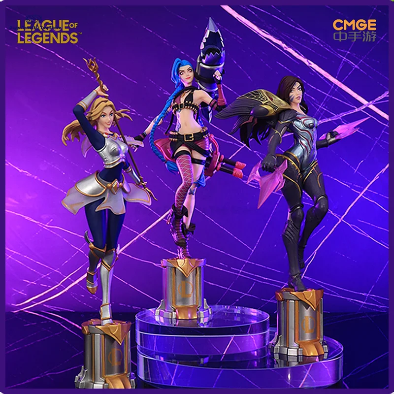 

League Of Legends Anime Figure 22cm Luxanna Crownguard Lux Kaisa Jinx Figurine Lol Models Desktop Ornament Toys Chrismas Gifts