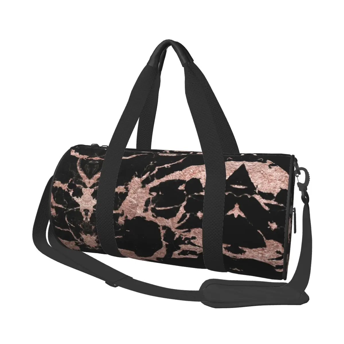 

Black Marble Rose Gym Bag Gold Glam Travel Training Sports Bags Couple Custom with Shoes Cute Fitness Bag Waterproof Handbags