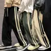 Men Casual Pants Retro Striped Men's Sweatpants with Elastic Waist Wide Leg for Comfortable Street Style Soft for Casual 6