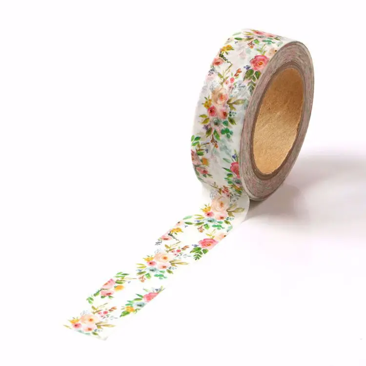 NEW 1PC 10M Decor Floral Leaves Japanese Paper Washi Tape Set for Scrapbooking Adhesive Masking Tape Cute Journal Stationery 5