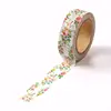 NEW 1PC 10M Decor Floral Leaves Japanese Paper Washi Tape Set for Scrapbooking Adhesive Masking Tape Cute Journal Stationery 5