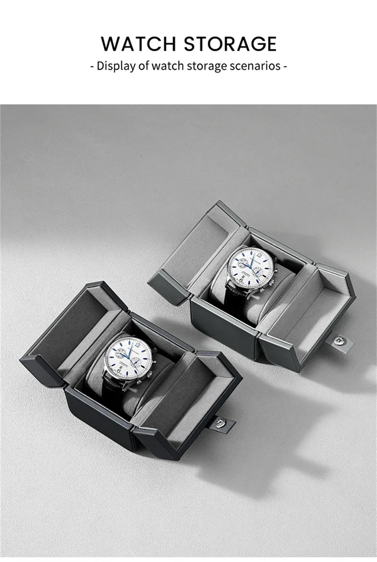 Luxury Leather Watch Display Case With Double Opening Design_voghion.com