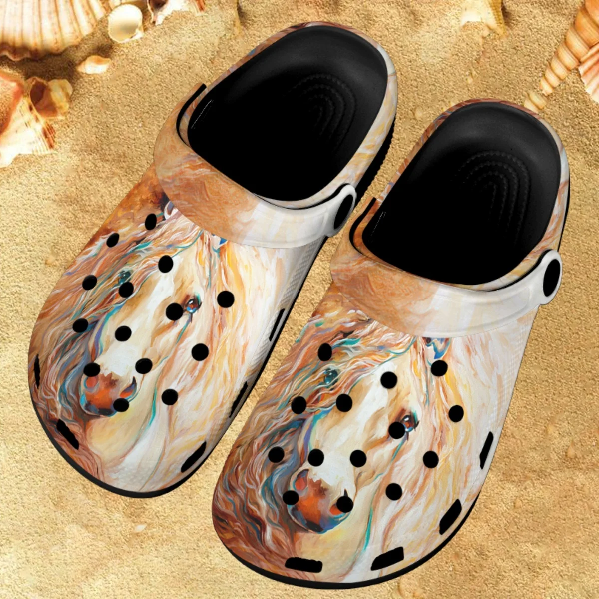 

Horse Sandals Oudoor Indoor Casual Women's Garden Shoes Breathable Lightweight Adults Home Slippers for Youth Girls Sandalias