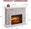 42" Fireplace TV Stand with 23'' Freestanding Electric Fireplace Heater, Remote Control, Adjustable 3D Realistic Flame Level 3
