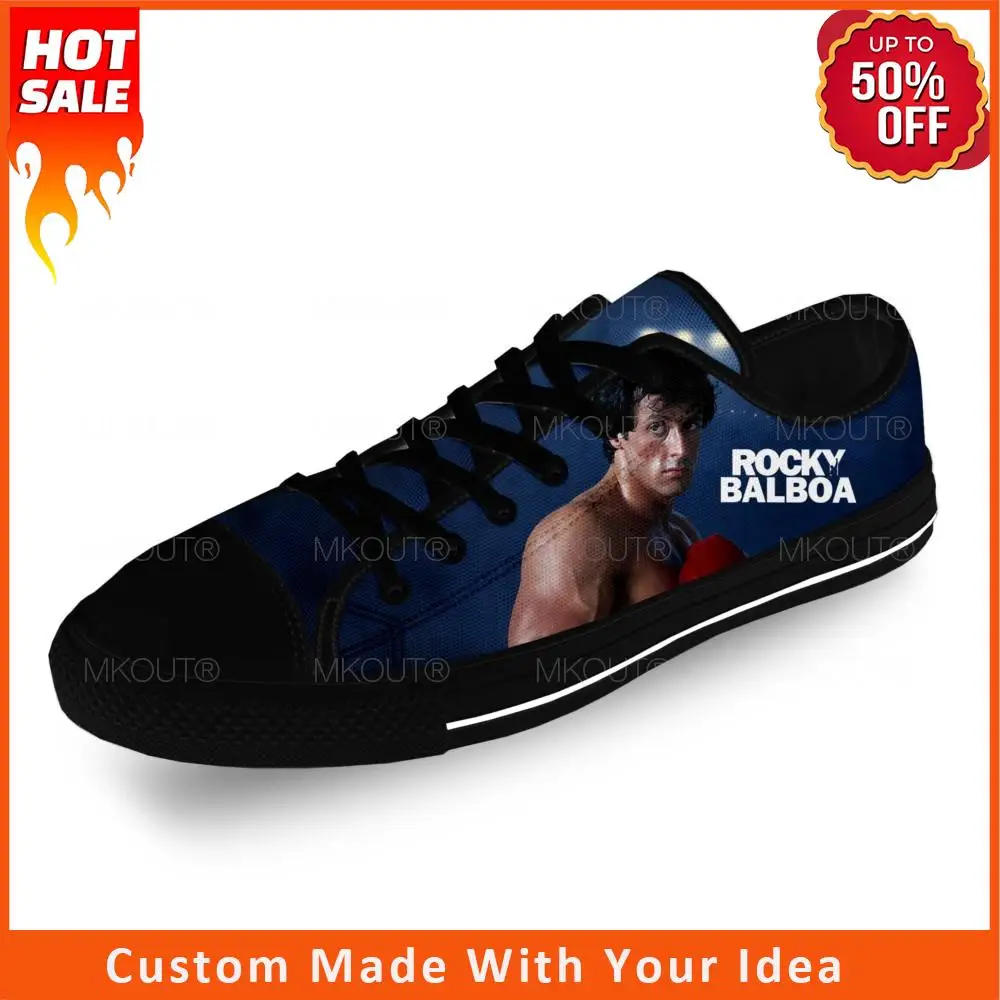 

Boxing Box Movie Rocky Balboa Casual Cloth Fashion 3D Print Low Top Canvas Shoes Men Women Lightweight Breathable Sneakers