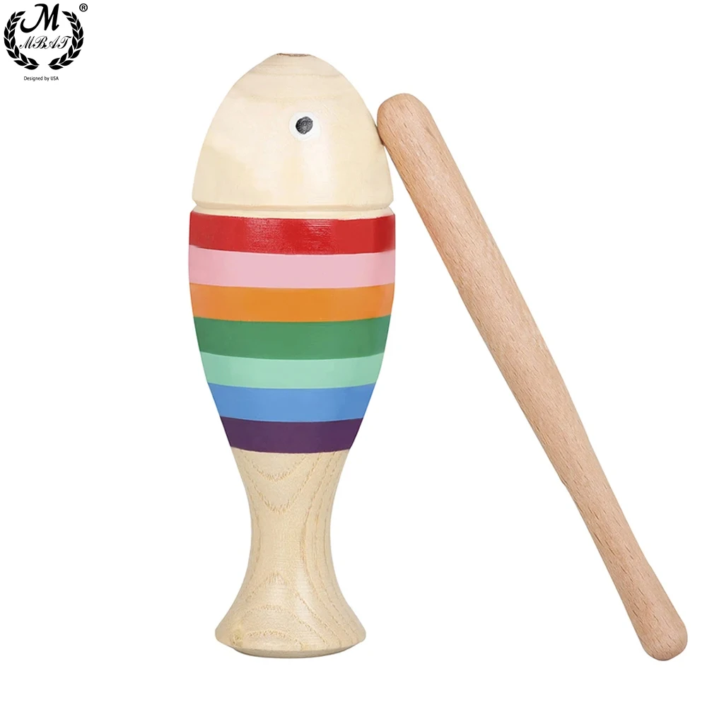 Orff 무지개 물고기 클래퍼 타악기, 다채로운 물고기 장난감,  어린이 장난감