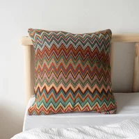 Taie d'oreiller floquée Boho, housse de coussin, doux, orange, vert, décoration de la maison, salon, chambre à coucher, 45cm, 45cm 6