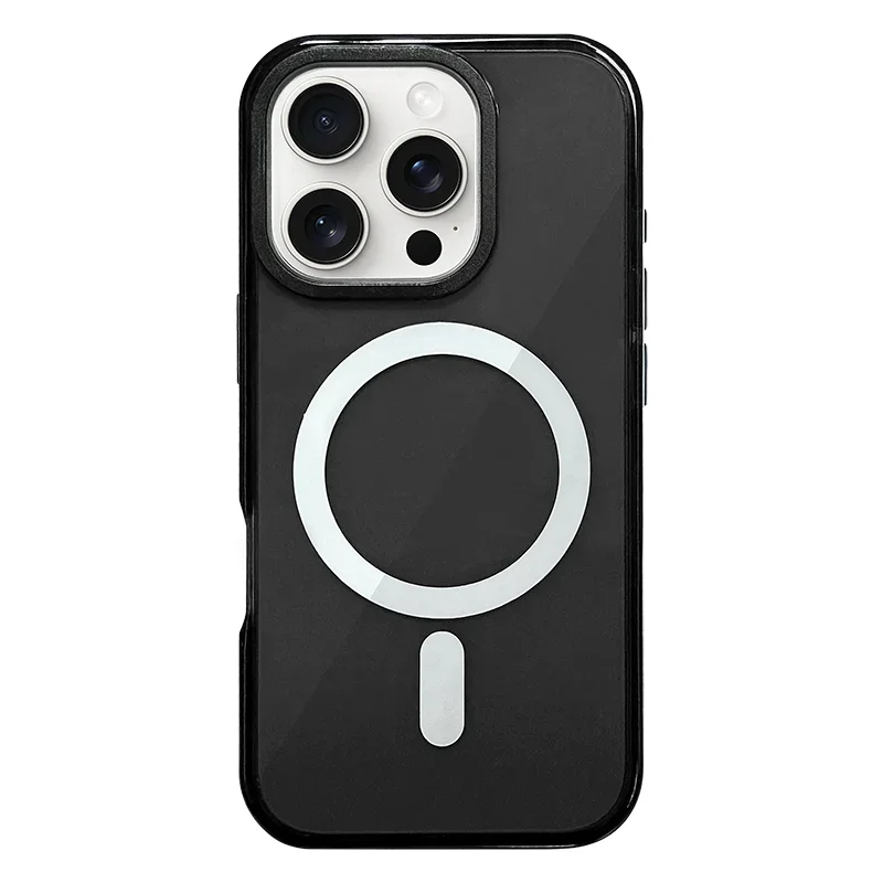 Vibrant Neon Transparent MagSafe Compatible Phone Case with Soft Silicone Bumper