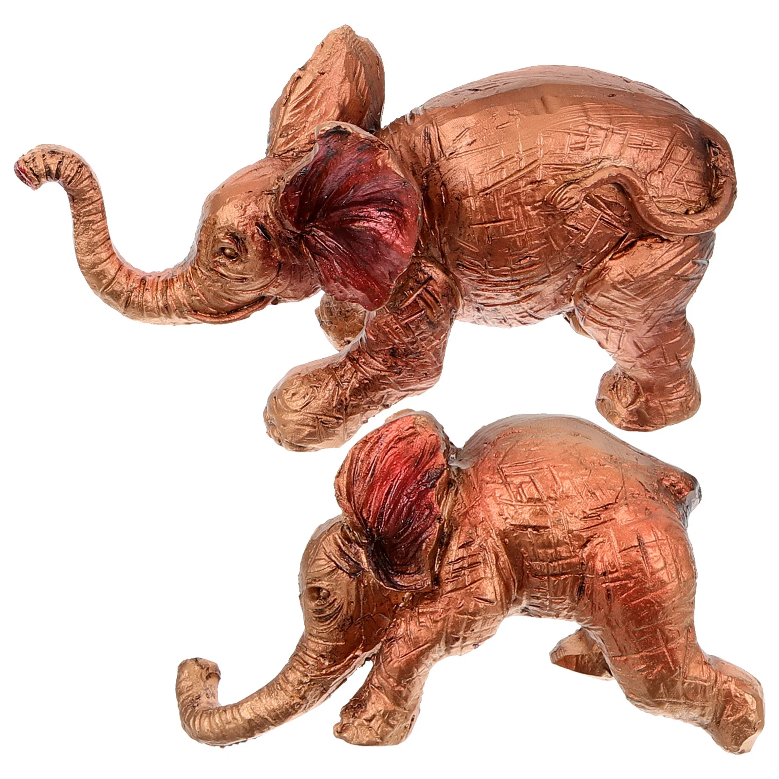 

2Pcs Elephant Statue Desktop Festival Decoration Office Desktop Statue Adornment Office Decor