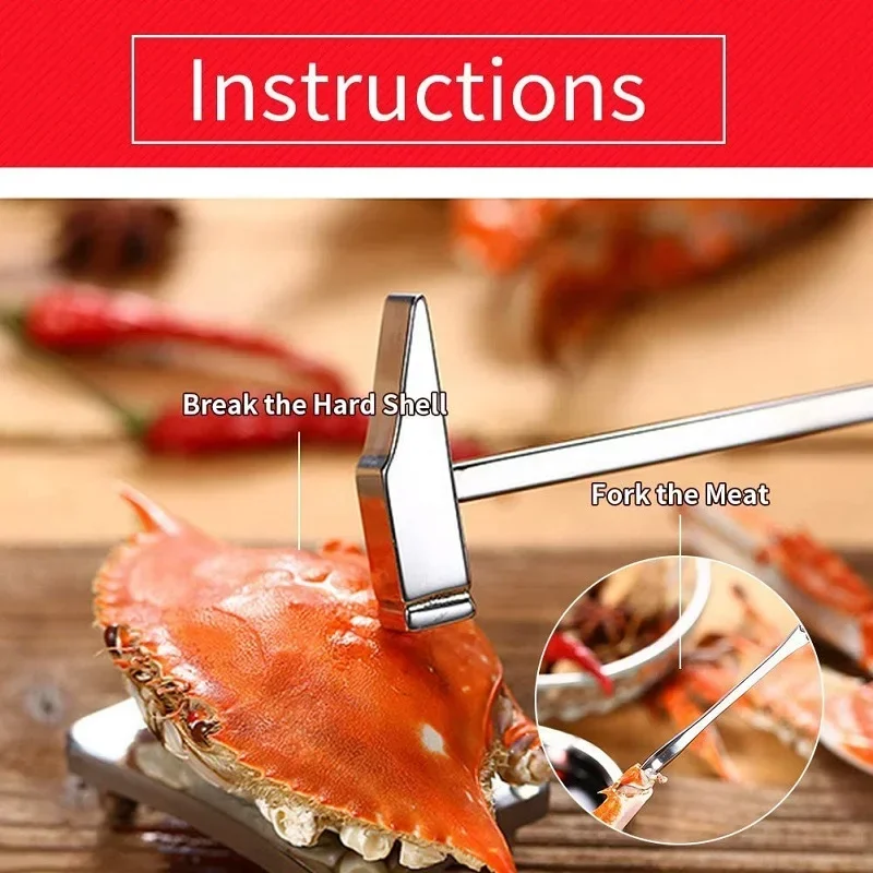 Set 8 Strumenti Frutti Di Mare Professionali In Acciaio Inox - Per Aragosta, Granchi E Crostacei