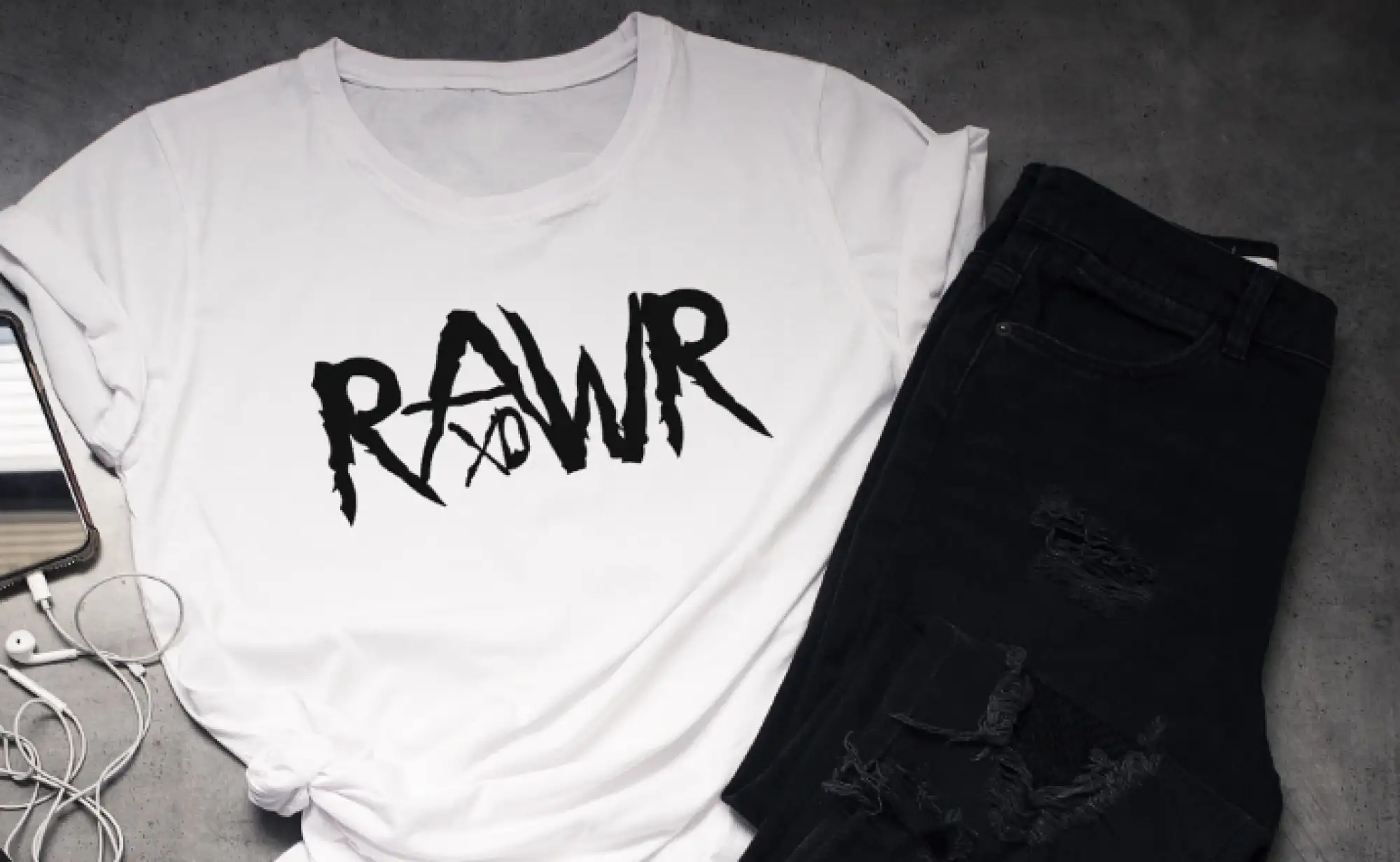 Футболка RAWR XD с надписью Not a Phase, для пожилых эмо