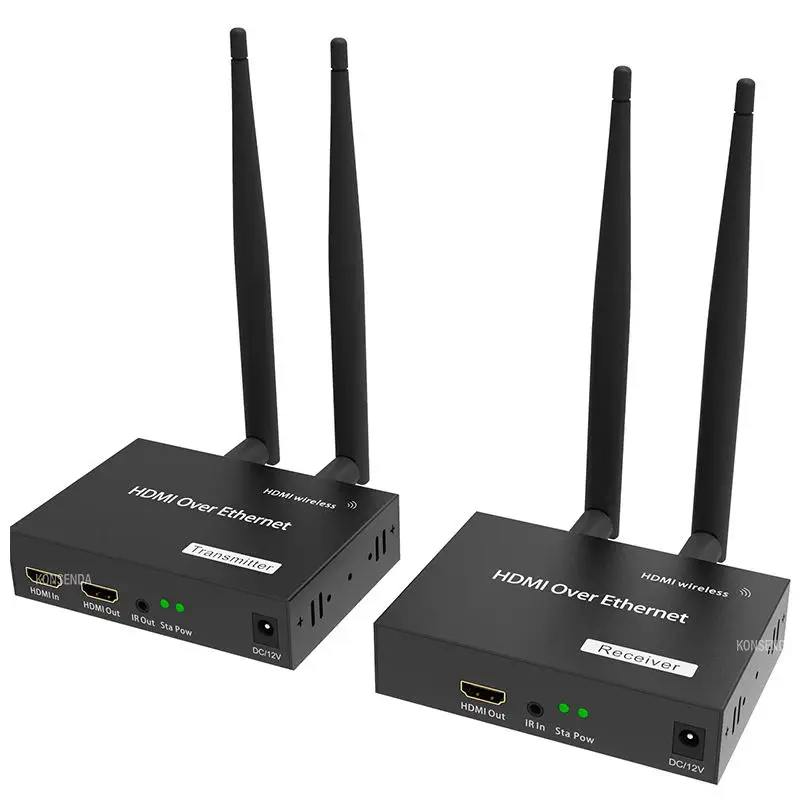 200mWirelessHDMIExtender24GHz5GHzWiFiTransmitterReceiver1080P