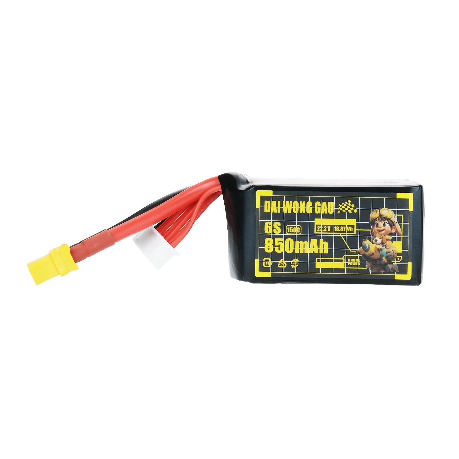 DAI WONG GAU 6S 22.2V 850mAh 150C Lipo XT30