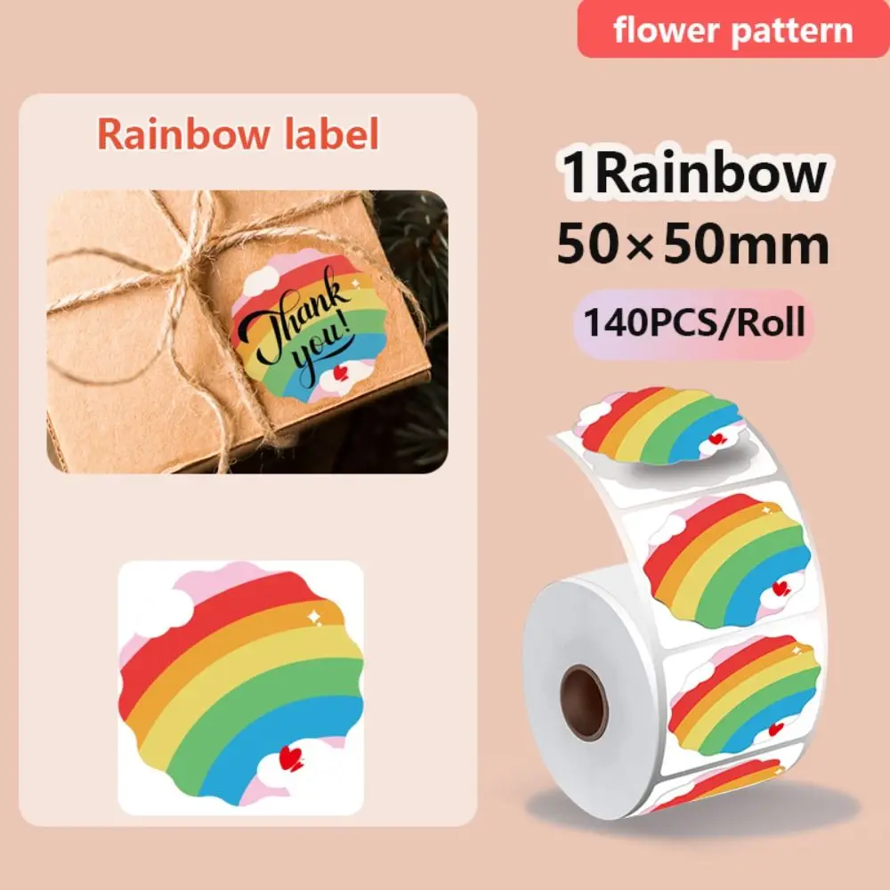140/230Pcs 레인보우 열전사 프린터 라벨 방수 찢어짐 방지 빈 라벨 스티커 안티 오일 안티 스크래치
