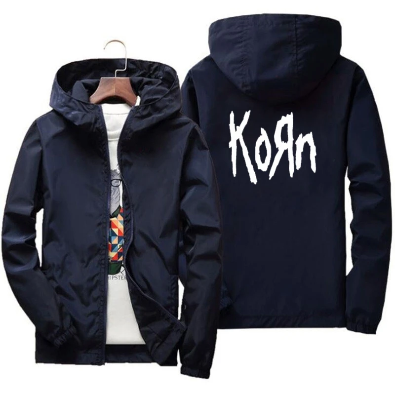

7XL Men's Korn Rock Band Jacket Metal Music Top Jacket Men's Fashion Outdoor Clothing Funny Windproof Hoodie Large