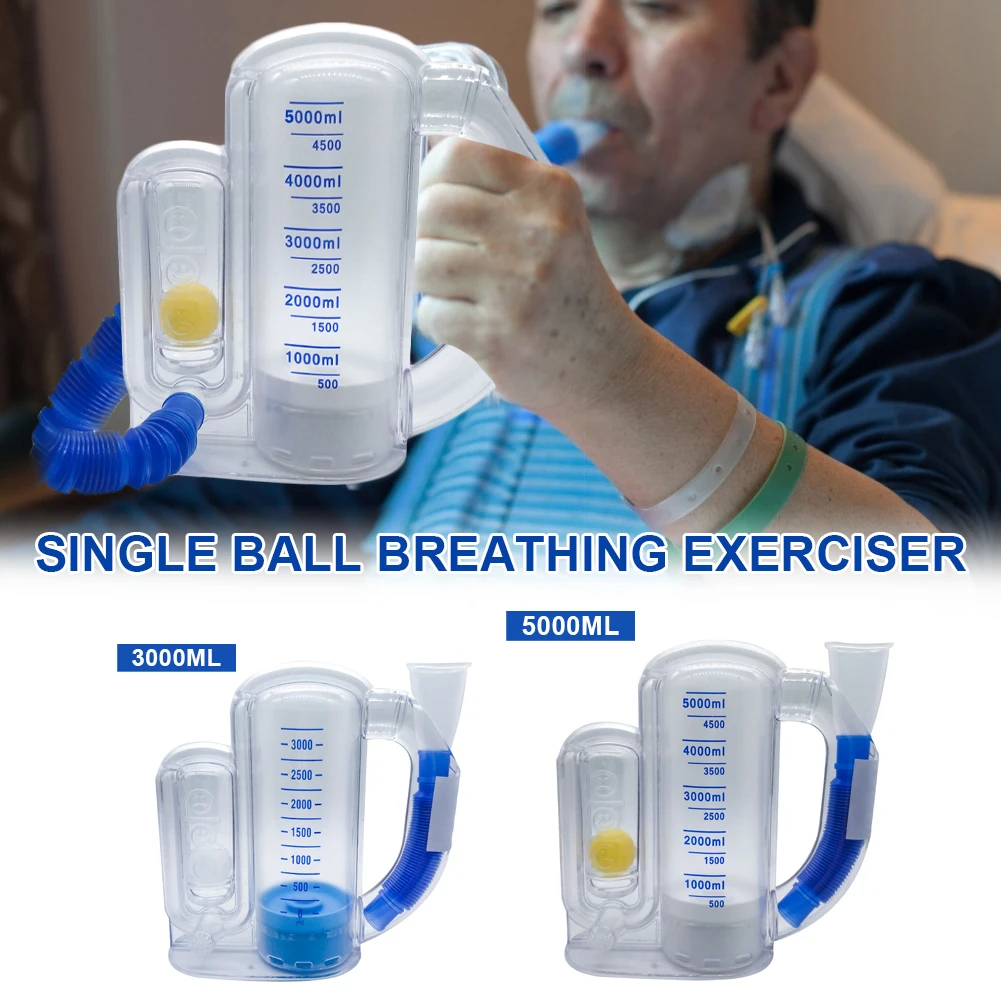 

3000/5000ml Volumetric Exerciser Lung Breathing Exerciser Vital Capacity Apparatus Spirometer Rehabilitation Trainer