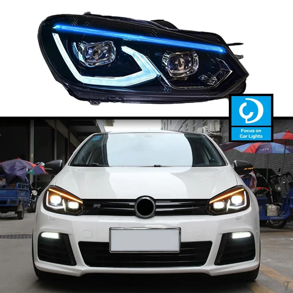 Lampada anteriore AKD per VW Golf 6 MK6 2009-2013 jetta variant Headlight R20 Style Bi Xenon Lens HID Assembly Upgrade accessori Auto