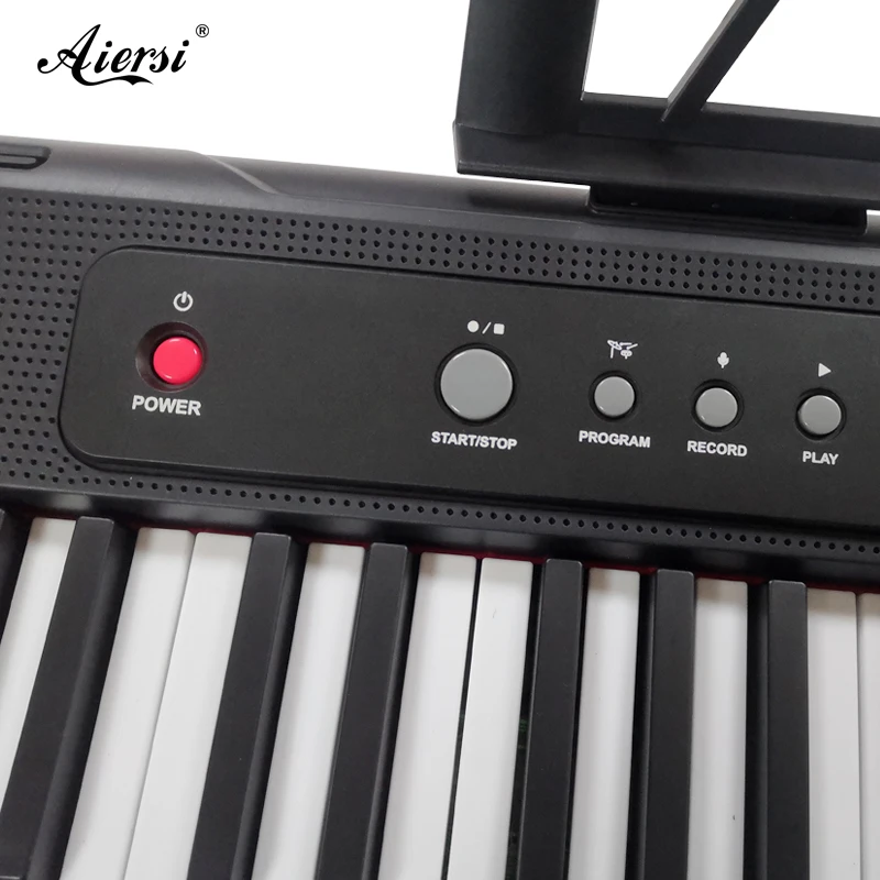 Aiersi-Portable Electronic Keyboard, 61 Key, Red ,Black, White Color